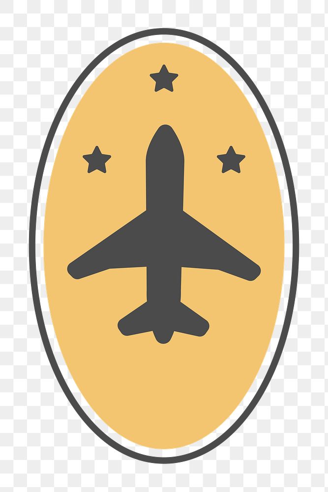 PNG yellow air travel badge, transparent background