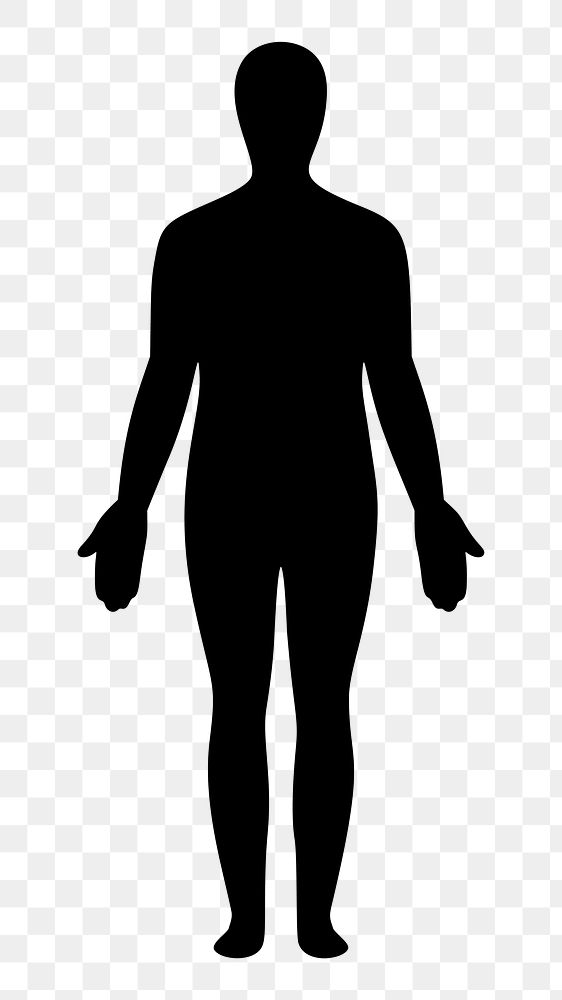 PNG Human body silhouette sticker, transparent background. Free public domain CC0 image.