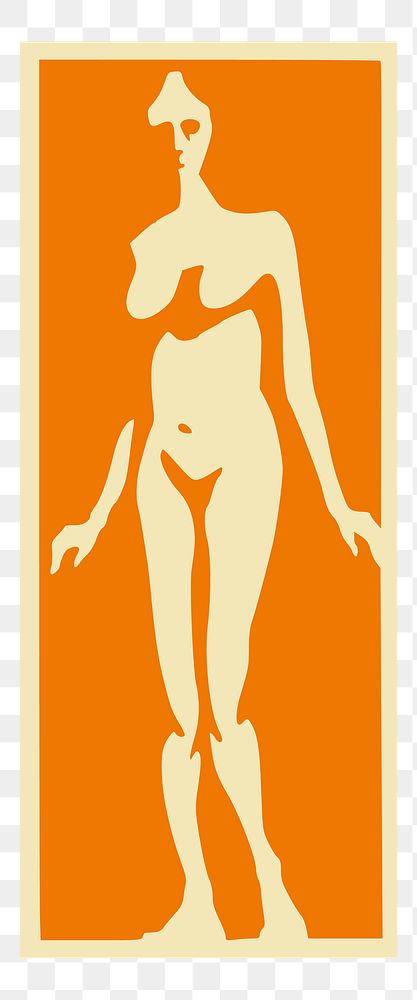 PNG Woman body art silhouette sticker, transparent background. Free public domain CC0 image.