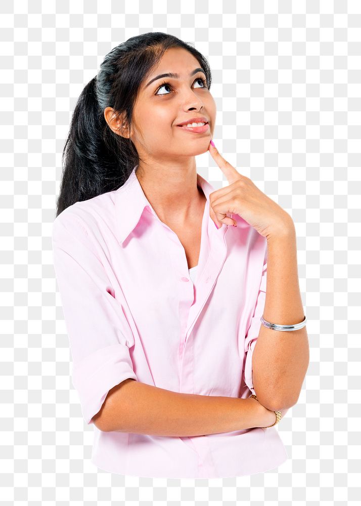 Young woman png curious gesture, transparent background
