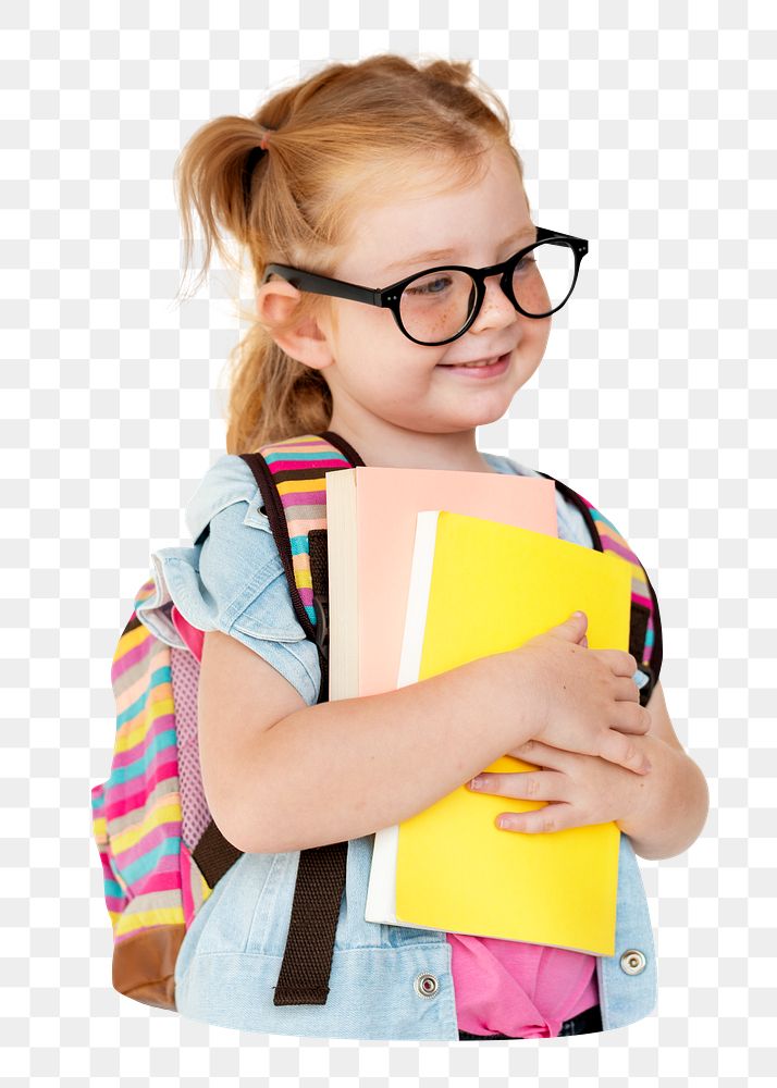 PNG School kid, collage element, transparent background