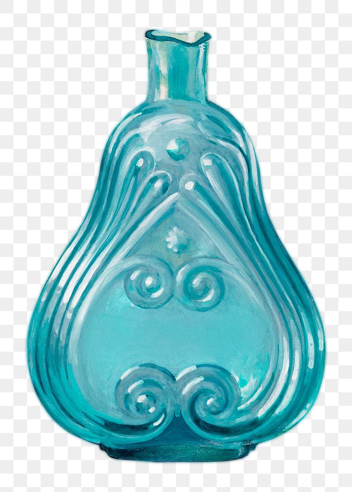 Png clear blue design flask, transparent background