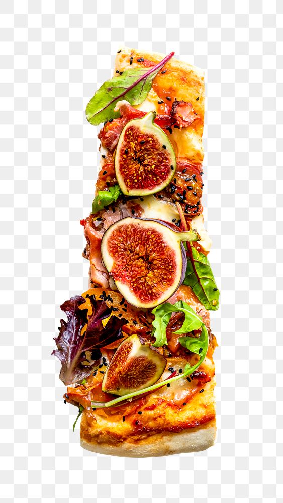 Fusion figs pizza png dish, transparent background