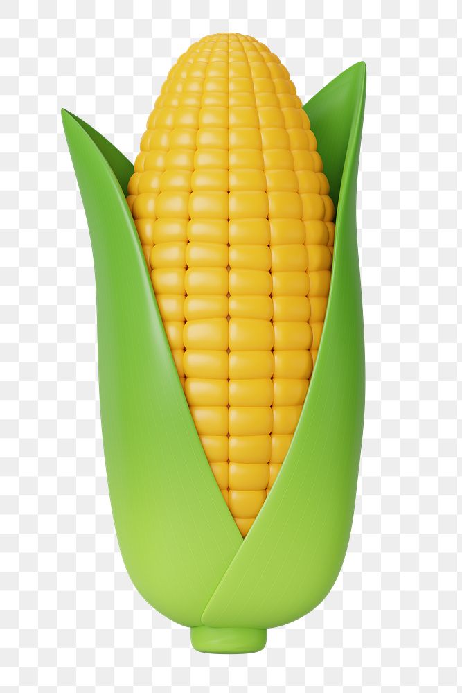 PNG 3D corn vegetable, element illustration, transparent background