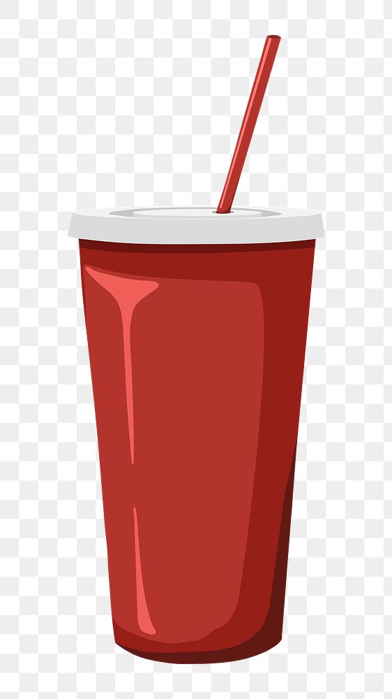 Red png paper cup, transparent background