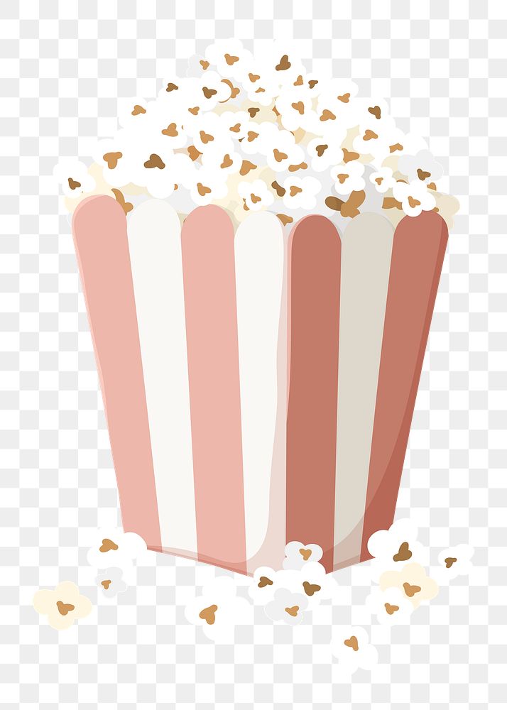 Movie theater popcorn png snack illustration, transparent background