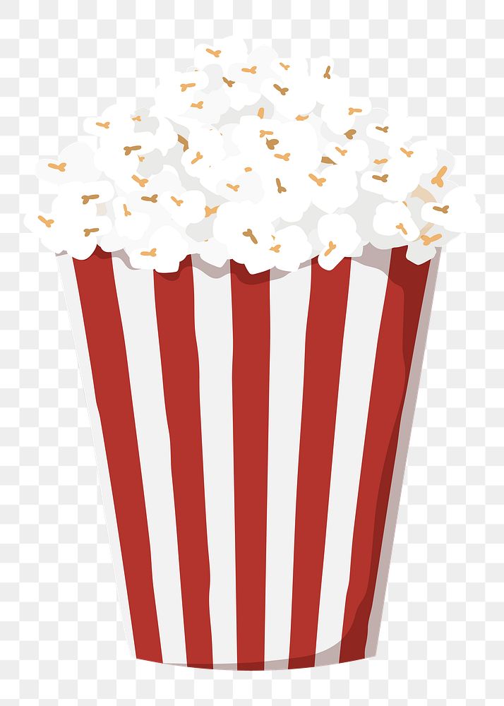 Popcorn bucket png food illustration, transparent background