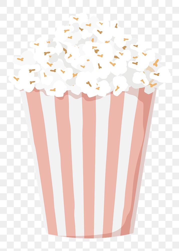 Movie theater popcorn png snack illustration, transparent background