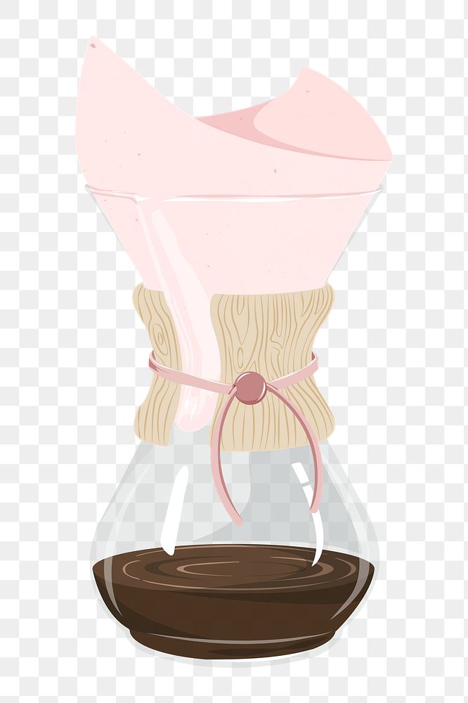 Drip coffee png cute beverage illustration, transparent background