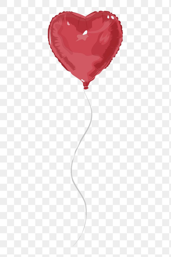 Red png heart balloons, transparent background