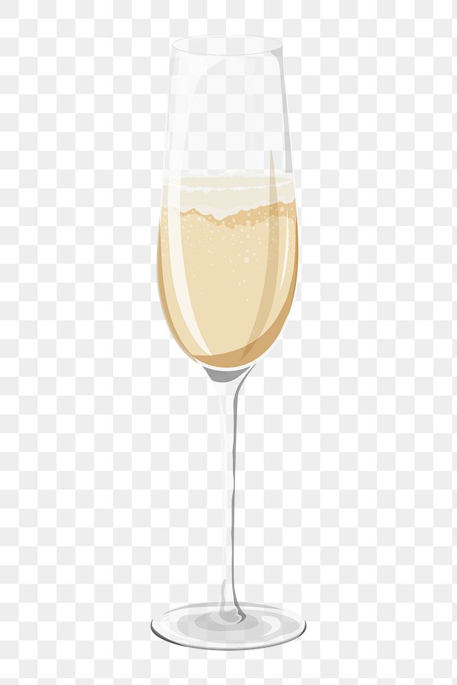 Champagne glass png alcohol beverage illustration, transparent background