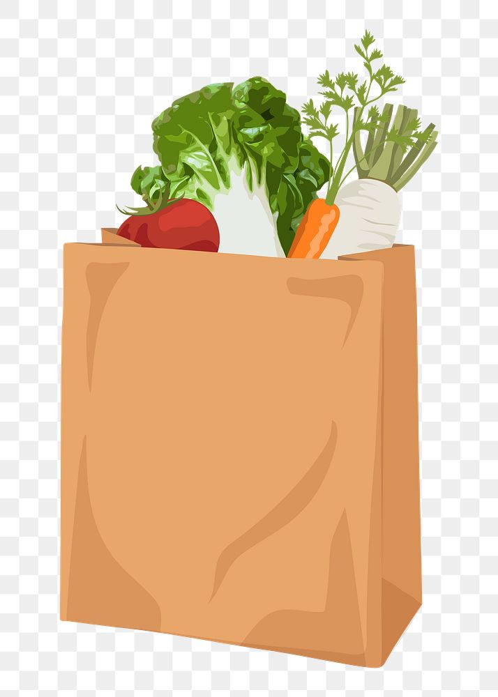 Grocery png shopping bag, transparent background