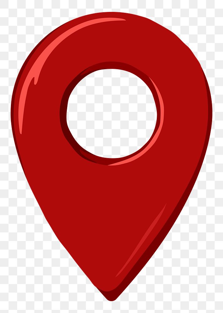 Red location png pin illustration, transparent background