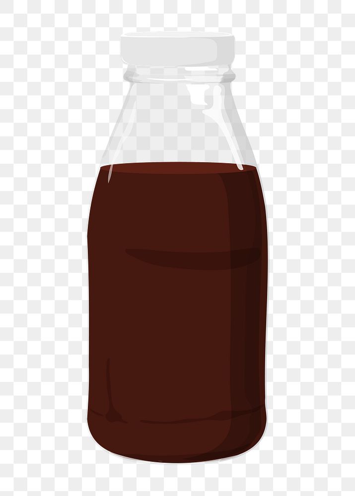 Chocolate png milk bottle,  transparent background