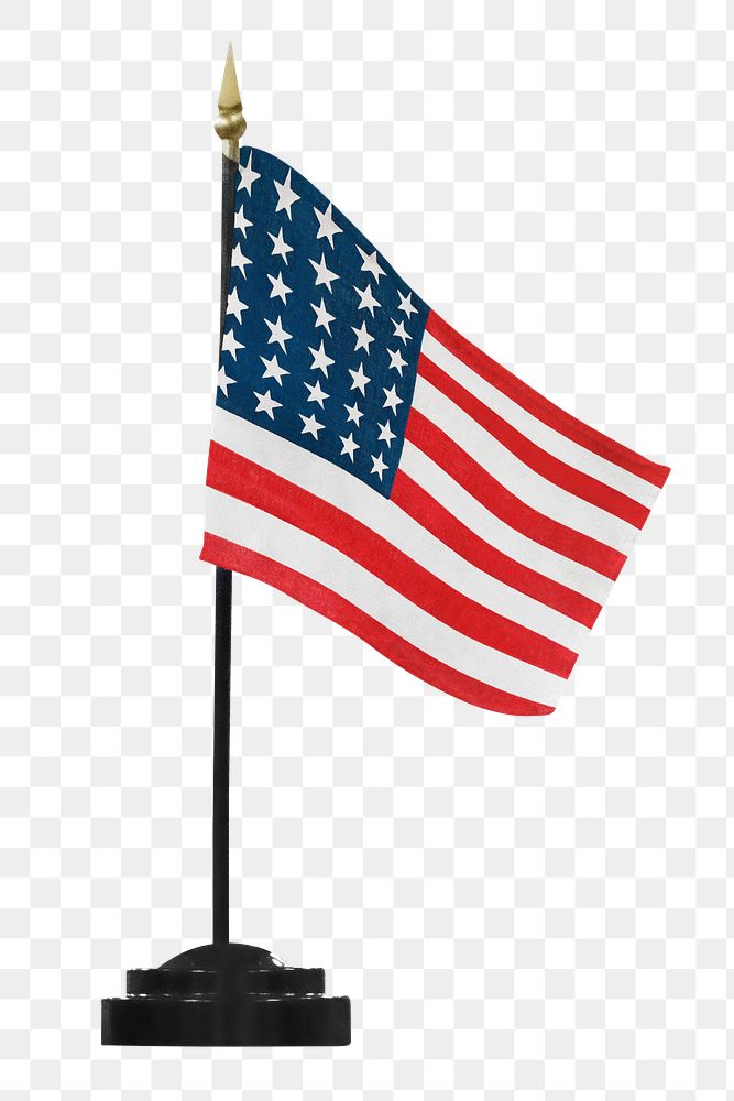 American flag stand png, transparent background