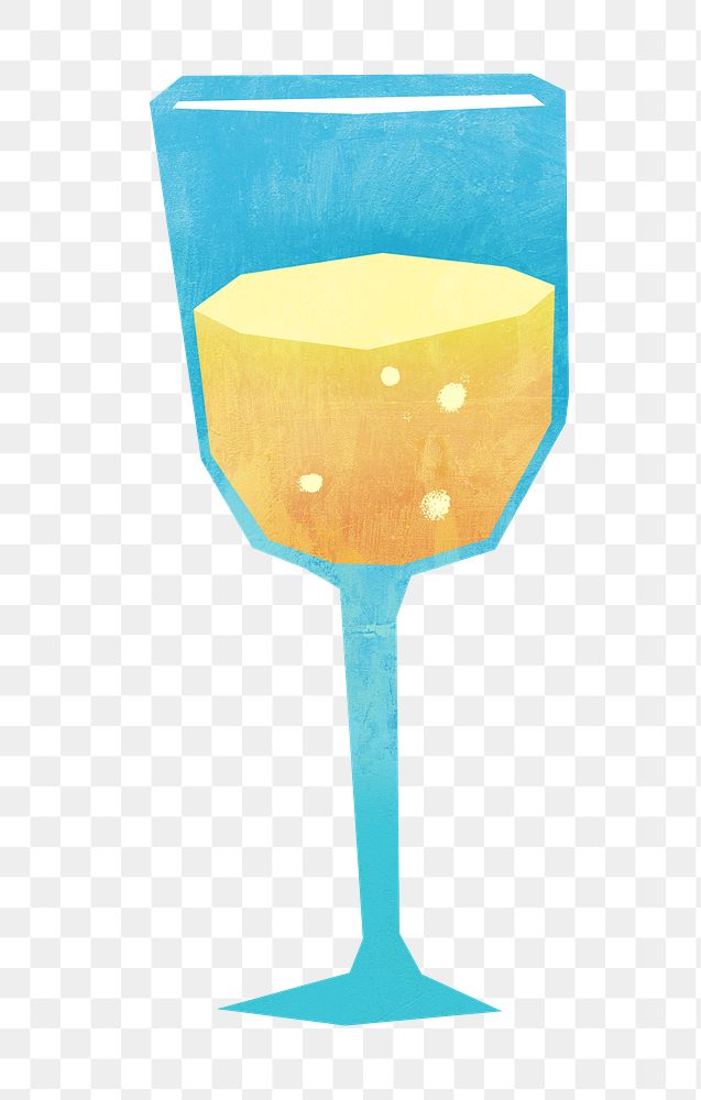 PNG Champagne glass, drinks paper craft element, transparent background