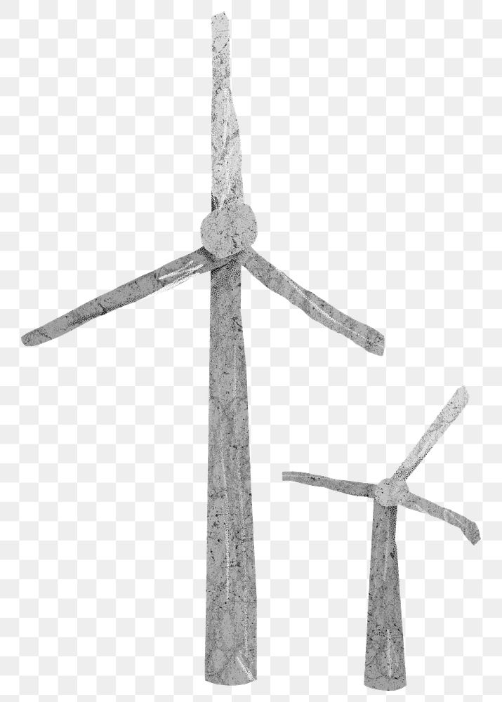 PNG Wind turbine, environment paper craft, transparent background