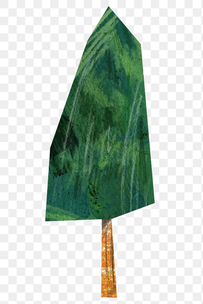 Tree png, paper craft element, transparent background