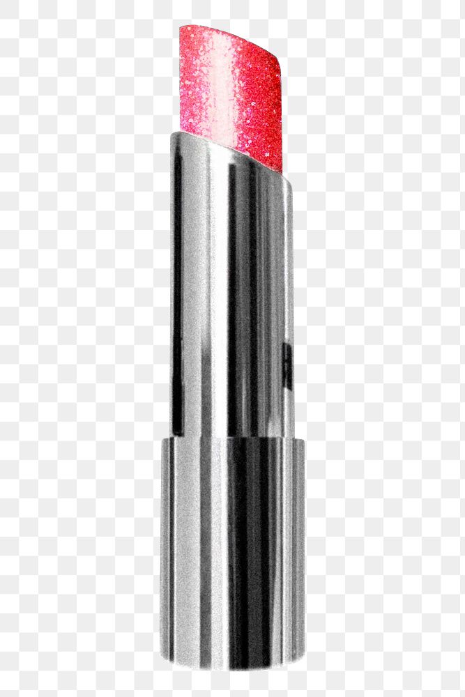 PNG Sparkly pink lipstick, makeup graphic, transparent background