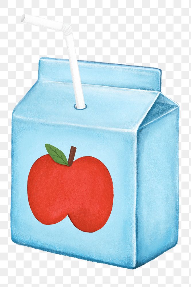PNG Apple juice box, drink illustration, transparent background