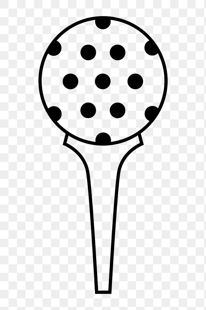 Golf ball png line art, transparent background