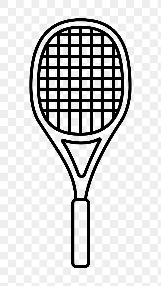 Tennis racket png line art, transparent background