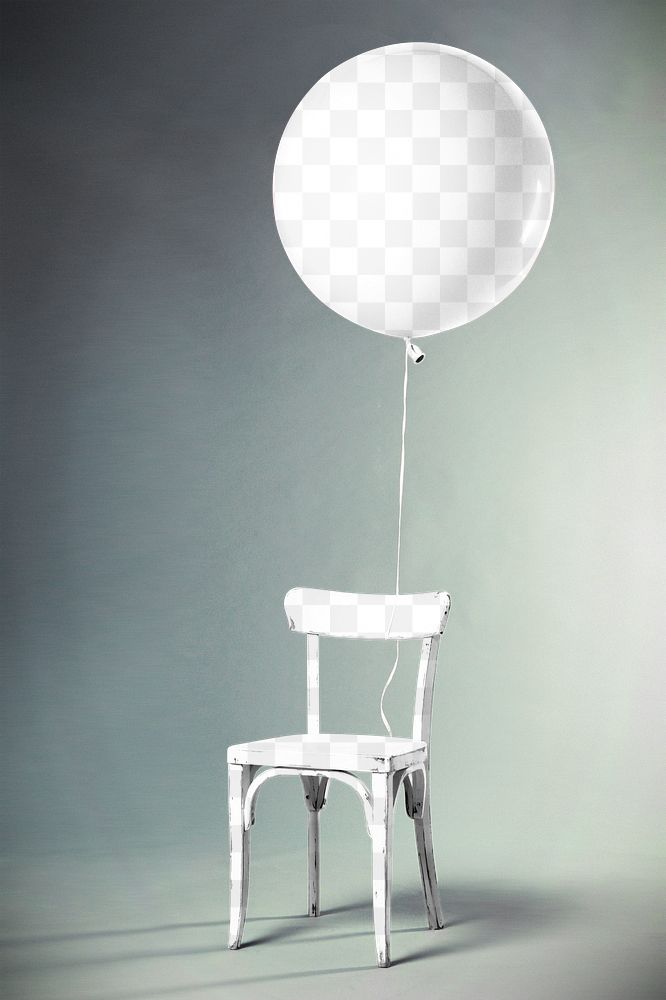 Floating balloon png mockup, transparent design
