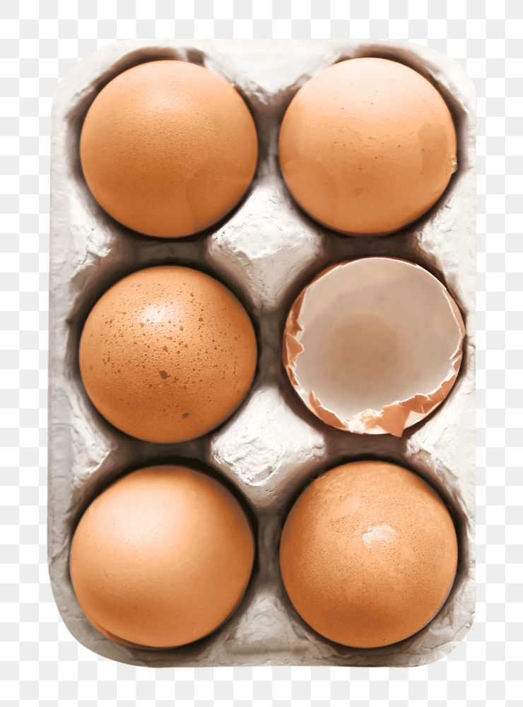 Fresh organic eggs png, transparent background
