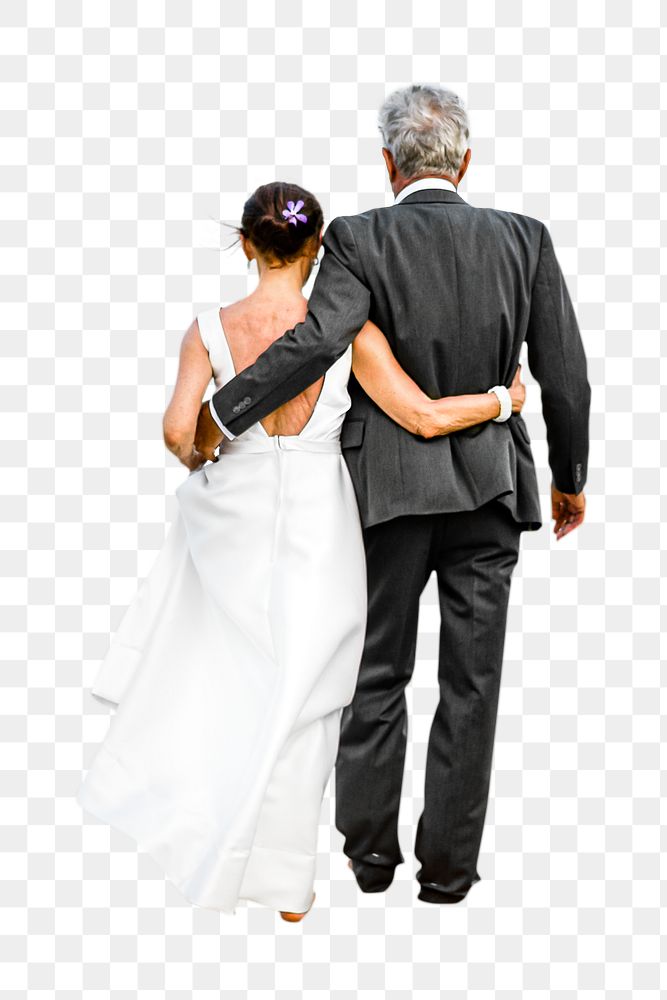 Married couple png mature love, transparent background