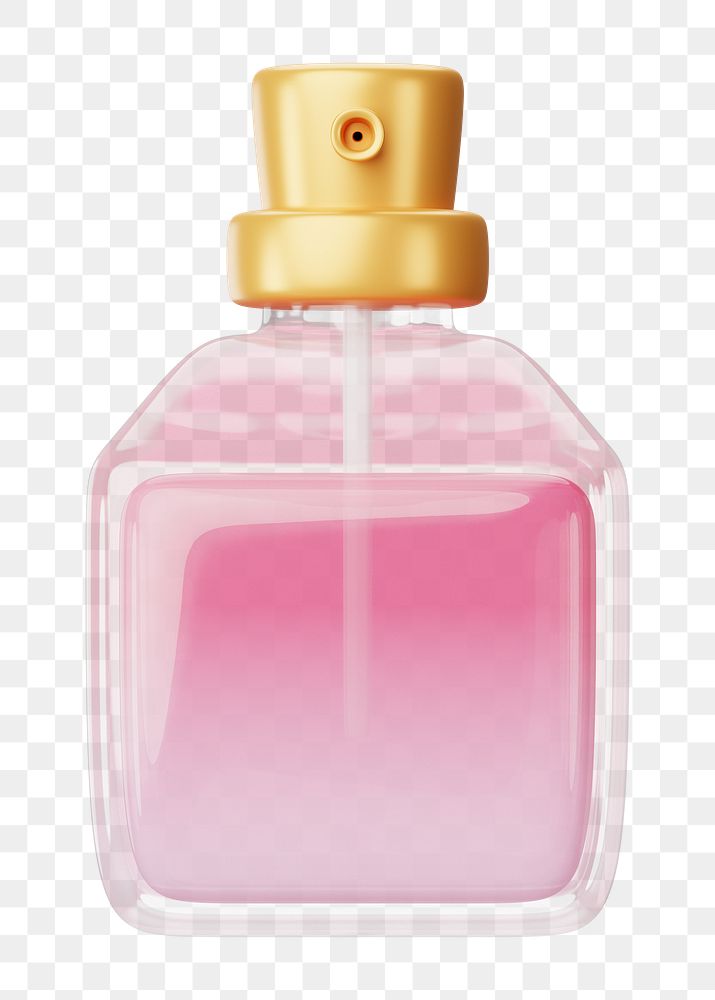 PNG 3D perfume bottle, element illustration, transparent background