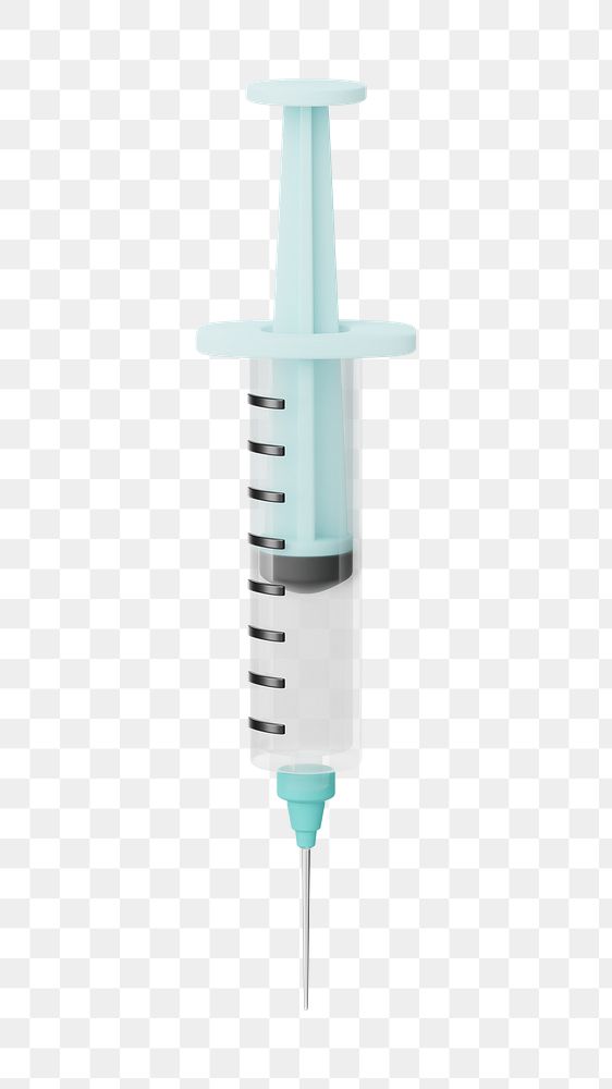 PNG 3D hypodermic needle, element illustration, transparent background