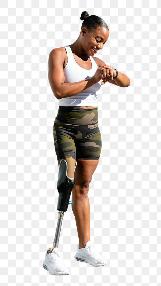 Woman paralympic athlete png, transparent background
