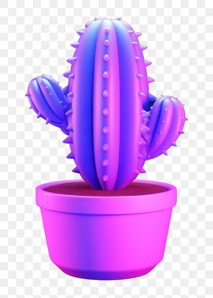 Cactus plant houseplant flowerpot.  PNG with transparent background.