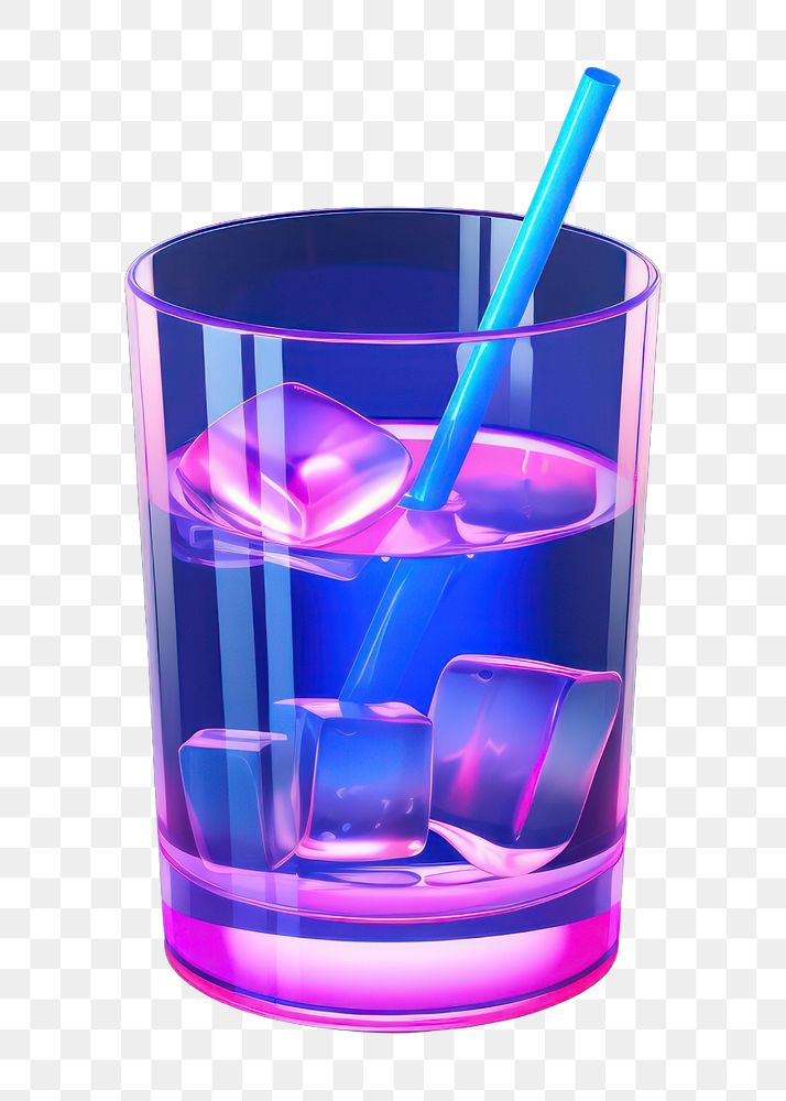 Cocktail purple glass drink.  PNG with transparent background.