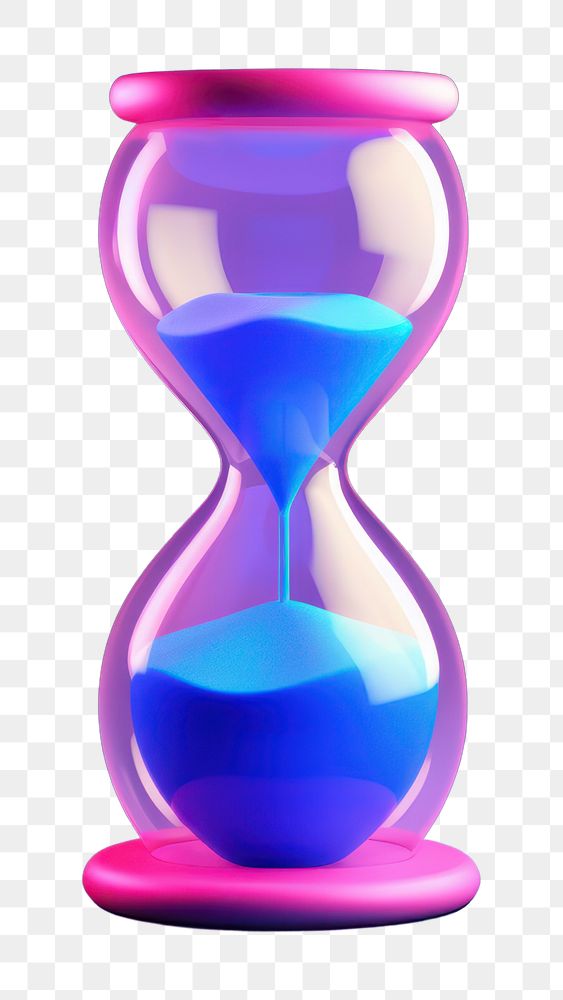 Transparent biotechnology hourglass deadline.  PNG with transparent background.