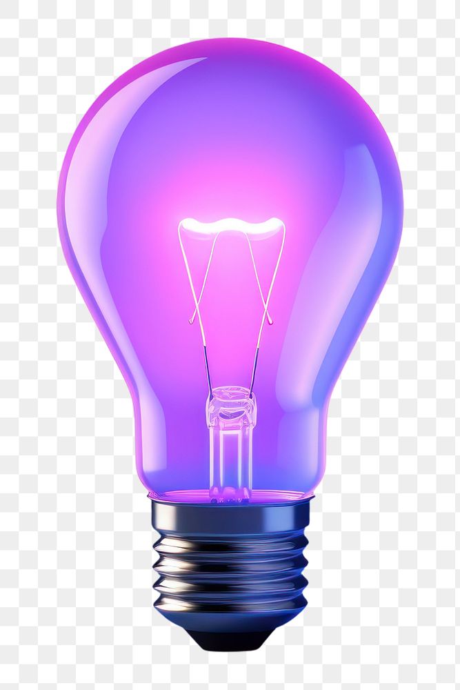 Lightbulb lamp electricity illuminated.  PNG with transparent background.