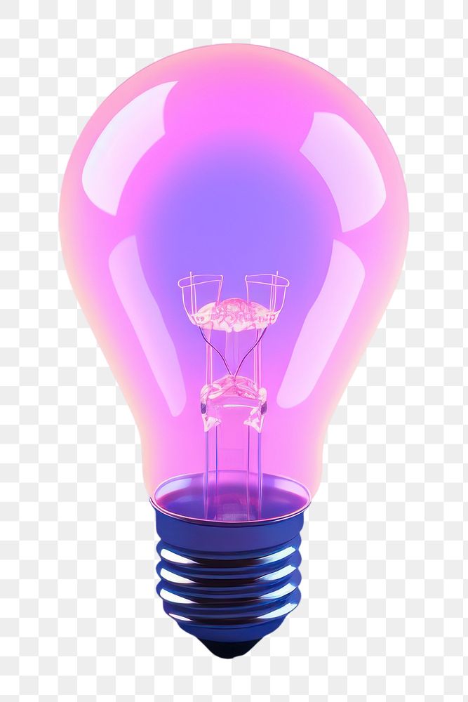 Lightbulb electricity illuminated innovation.  PNG with transparent background.