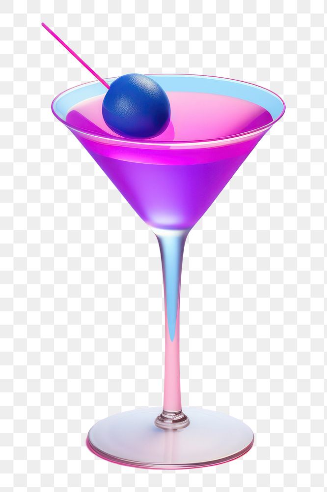 Cocktail martini drink cosmopolitan.  PNG with transparent background.