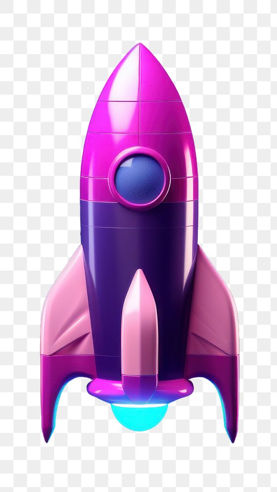 Vehicle rocket purple transportation.  PNG with transparent background.