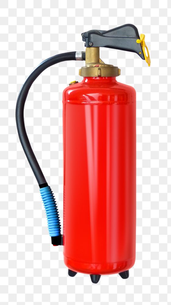Png red fire extinguisher, transparent background