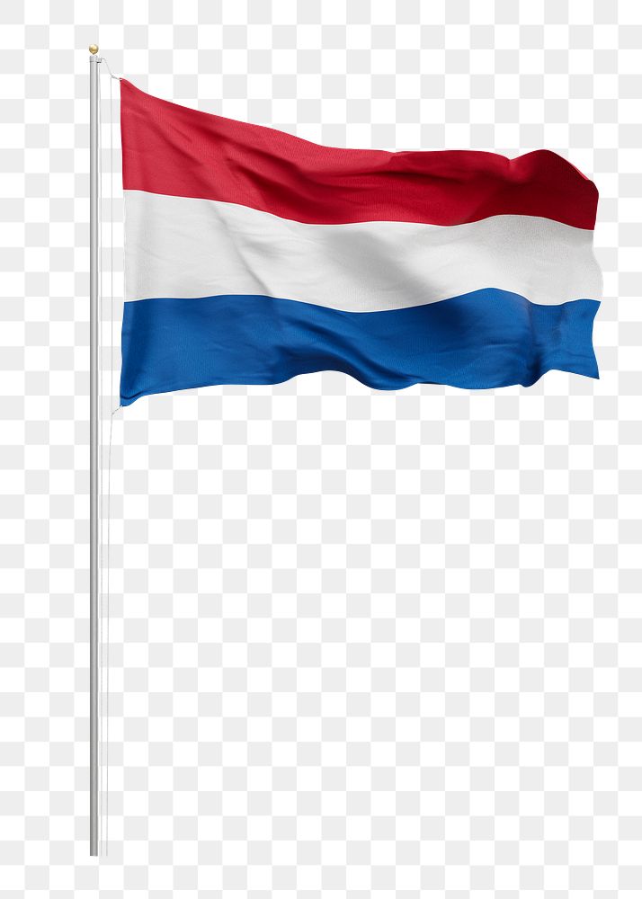 Png flag of Netherlands collage element, transparent background