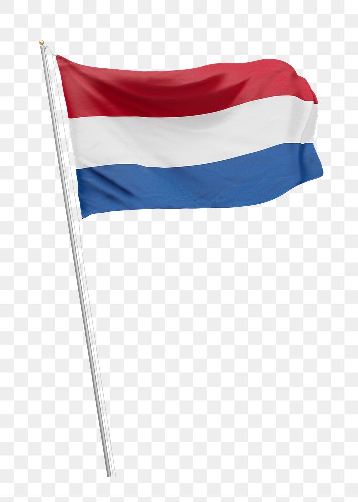 Png flag of Netherlands collage element, transparent background
