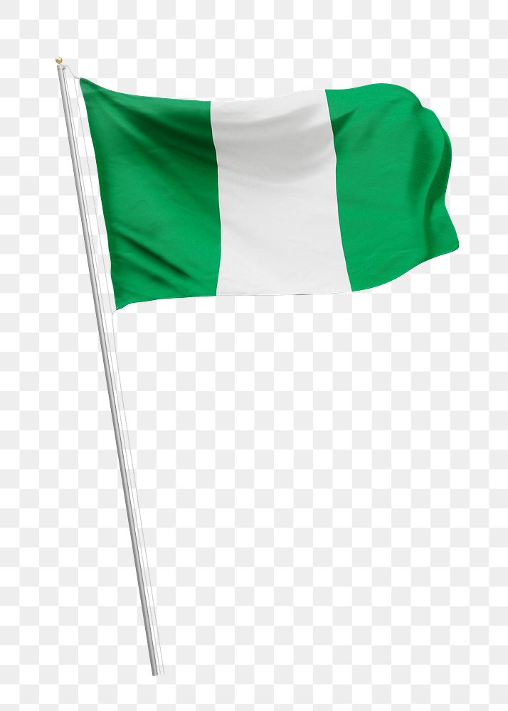 Png flag of Nigeria collage element, transparent background