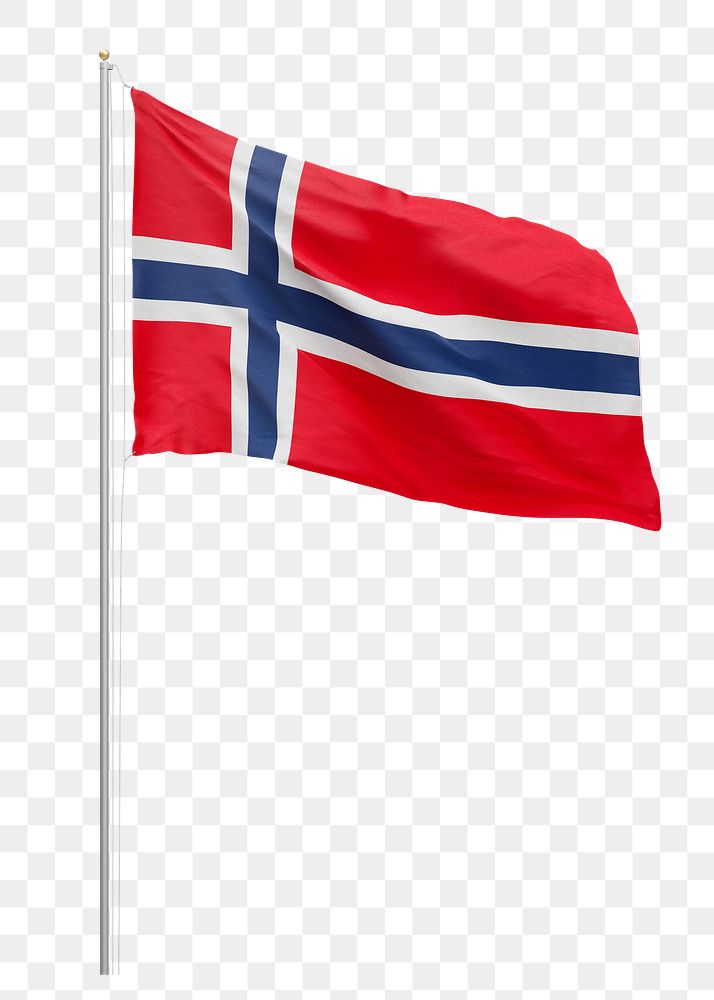 Png flag of Norway collage element, transparent background