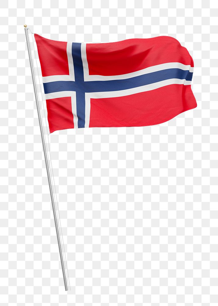 Png flag of Norway collage element, transparent background