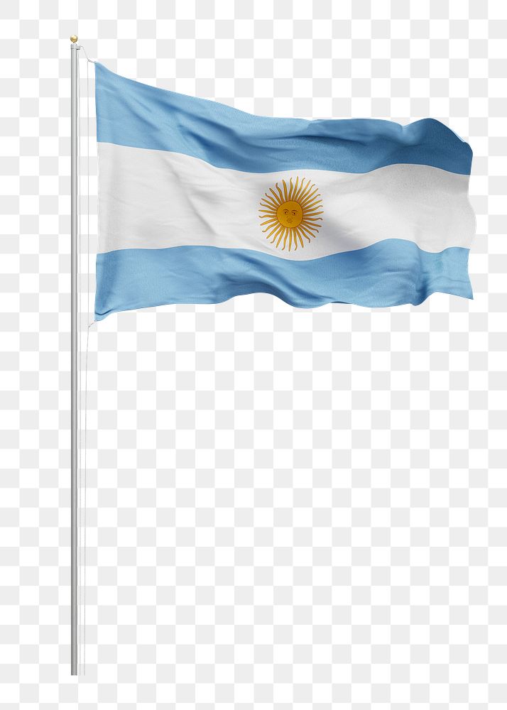 Png flag of Argentina, transparent background