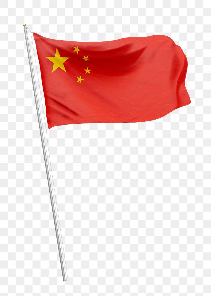 Png Chinese flag collage element, transparent background