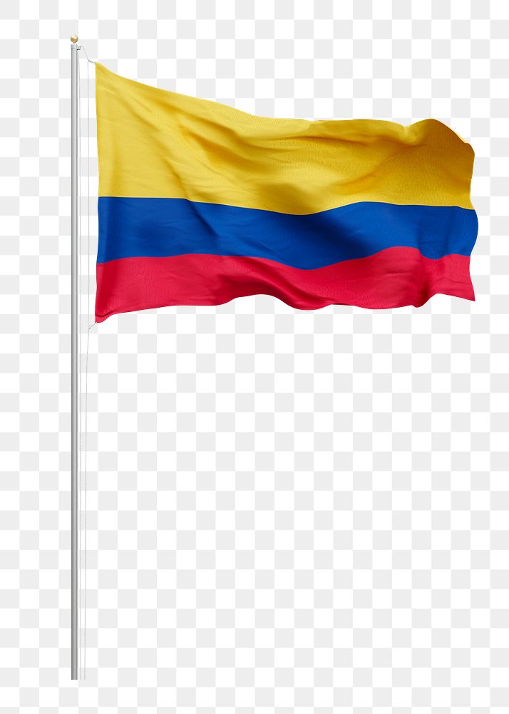 Png Colombian flag collage element, transparent background