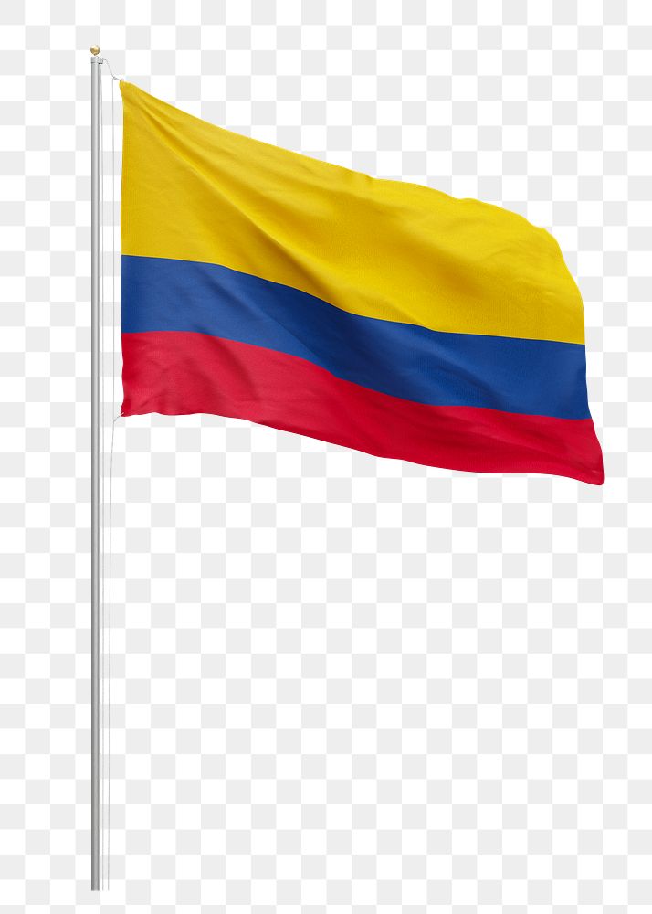 Png Colombian flag collage element, transparent background