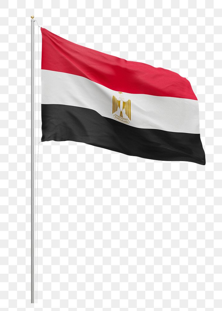 Png Egyptian flag collage element, transparent background